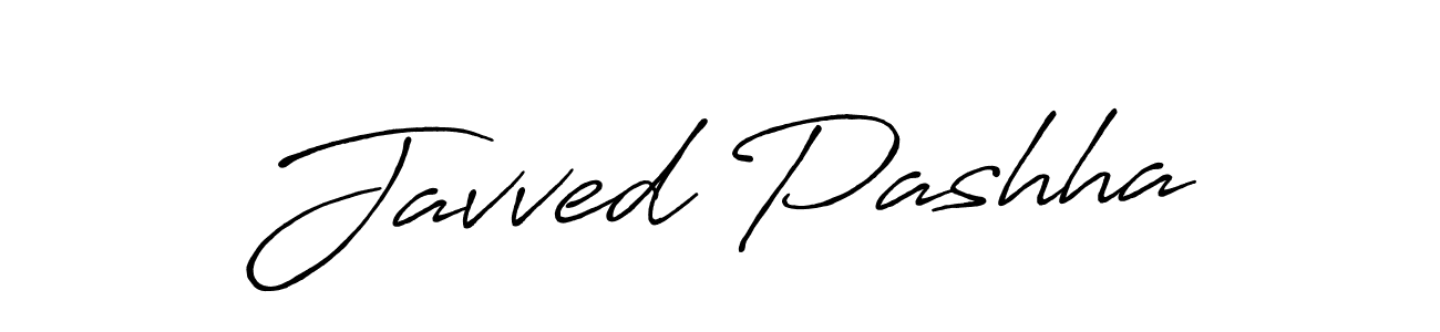 Create a beautiful signature design for name Javved Pashha. With this signature (Antro_Vectra_Bolder) fonts, you can make a handwritten signature for free. Javved Pashha signature style 7 images and pictures png