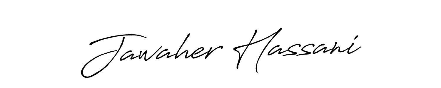 Design your own signature with our free online signature maker. With this signature software, you can create a handwritten (Antro_Vectra_Bolder) signature for name Jawaher Hassani. Jawaher Hassani signature style 7 images and pictures png