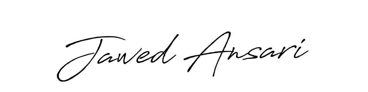 Make a beautiful signature design for name Jawed Ansari. With this signature (Antro_Vectra_Bolder) style, you can create a handwritten signature for free. Jawed Ansari signature style 7 images and pictures png