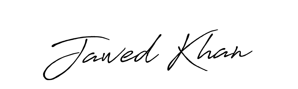 Use a signature maker to create a handwritten signature online. With this signature software, you can design (Antro_Vectra_Bolder) your own signature for name Jawed Khan. Jawed Khan signature style 7 images and pictures png