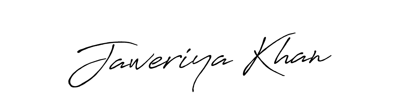 Design your own signature with our free online signature maker. With this signature software, you can create a handwritten (Antro_Vectra_Bolder) signature for name Jaweriya Khan. Jaweriya Khan signature style 7 images and pictures png