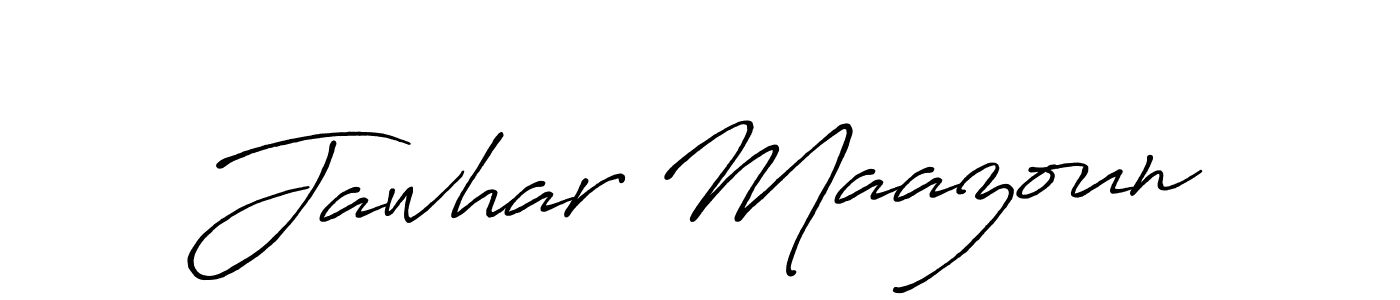 How to make Jawhar Maazoun signature? Antro_Vectra_Bolder is a professional autograph style. Create handwritten signature for Jawhar Maazoun name. Jawhar Maazoun signature style 7 images and pictures png