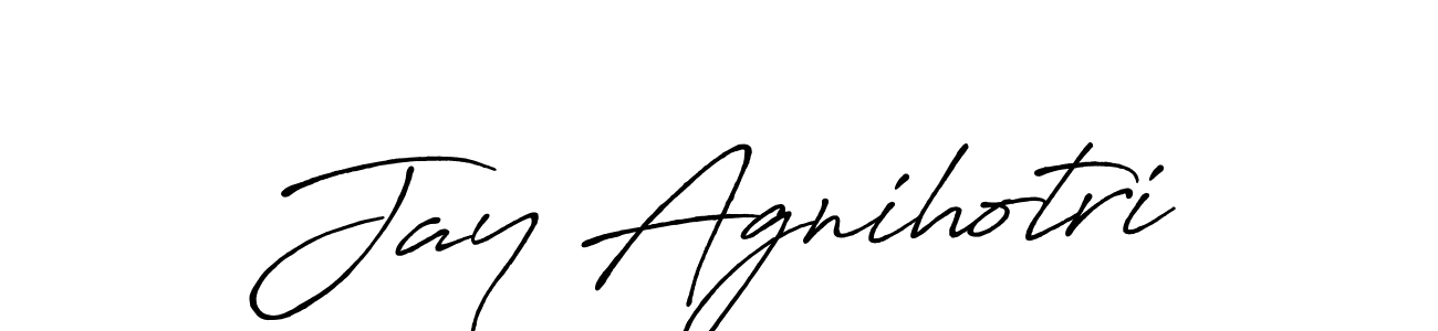 How to make Jay Agnihotri name signature. Use Antro_Vectra_Bolder style for creating short signs online. This is the latest handwritten sign. Jay Agnihotri signature style 7 images and pictures png