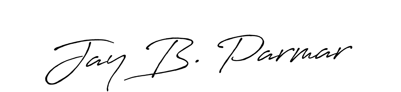 How to make Jay B. Parmar name signature. Use Antro_Vectra_Bolder style for creating short signs online. This is the latest handwritten sign. Jay B. Parmar signature style 7 images and pictures png