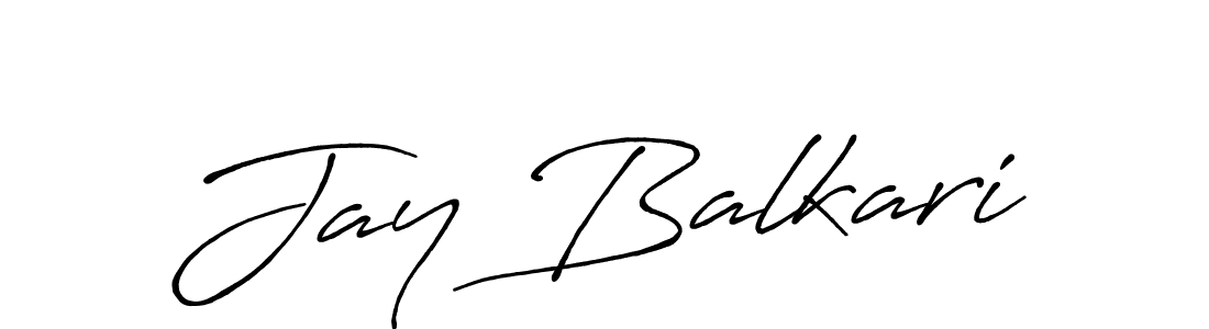 How to make Jay Balkari name signature. Use Antro_Vectra_Bolder style for creating short signs online. This is the latest handwritten sign. Jay Balkari signature style 7 images and pictures png