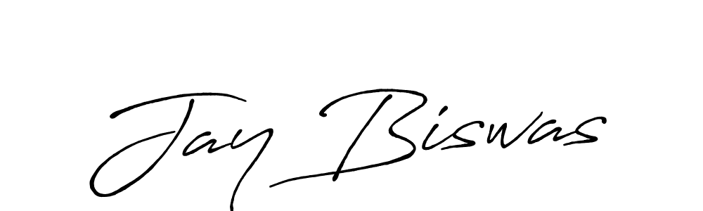 Create a beautiful signature design for name Jay Biswas. With this signature (Antro_Vectra_Bolder) fonts, you can make a handwritten signature for free. Jay Biswas signature style 7 images and pictures png
