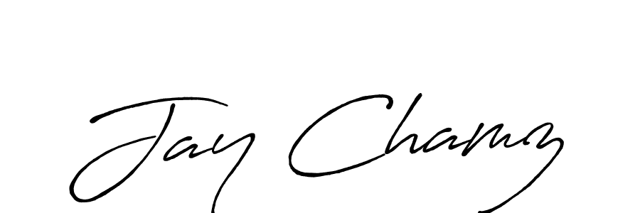 Use a signature maker to create a handwritten signature online. With this signature software, you can design (Antro_Vectra_Bolder) your own signature for name Jay Chamz. Jay Chamz signature style 7 images and pictures png