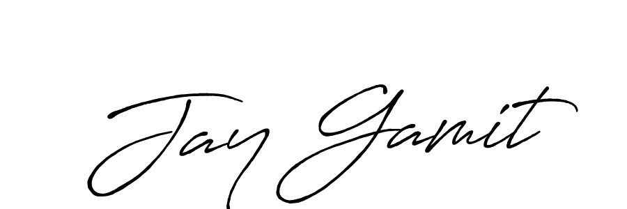 Create a beautiful signature design for name Jay Gamit. With this signature (Antro_Vectra_Bolder) fonts, you can make a handwritten signature for free. Jay Gamit signature style 7 images and pictures png