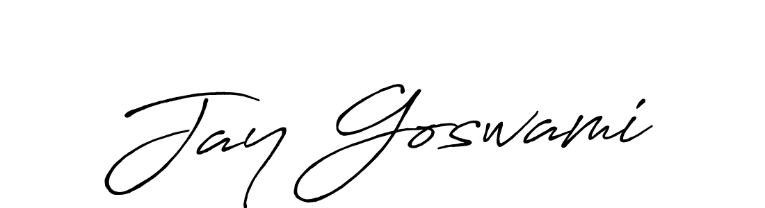 Jay Goswami stylish signature style. Best Handwritten Sign (Antro_Vectra_Bolder) for my name. Handwritten Signature Collection Ideas for my name Jay Goswami. Jay Goswami signature style 7 images and pictures png