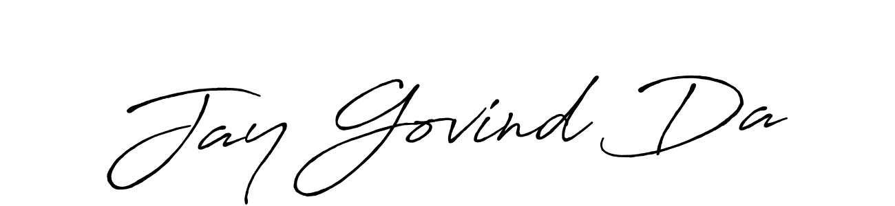 How to make Jay Govind Da name signature. Use Antro_Vectra_Bolder style for creating short signs online. This is the latest handwritten sign. Jay Govind Da signature style 7 images and pictures png