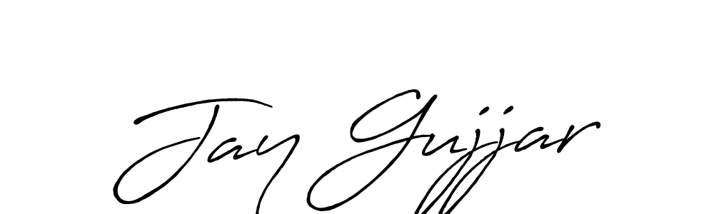 Also we have Jay Gujjar name is the best signature style. Create professional handwritten signature collection using Antro_Vectra_Bolder autograph style. Jay Gujjar signature style 7 images and pictures png