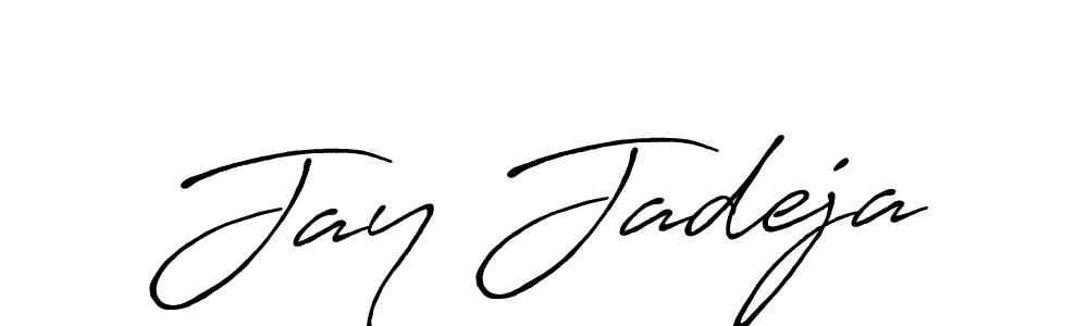 How to make Jay Jadeja name signature. Use Antro_Vectra_Bolder style for creating short signs online. This is the latest handwritten sign. Jay Jadeja signature style 7 images and pictures png