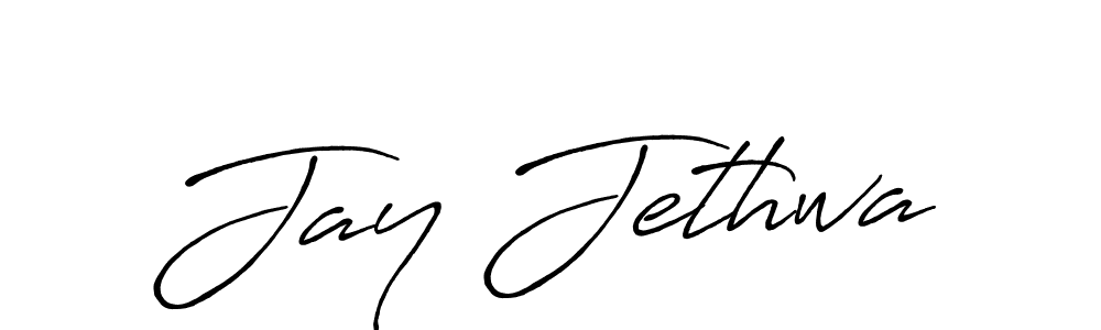 How to make Jay Jethwa name signature. Use Antro_Vectra_Bolder style for creating short signs online. This is the latest handwritten sign. Jay Jethwa signature style 7 images and pictures png