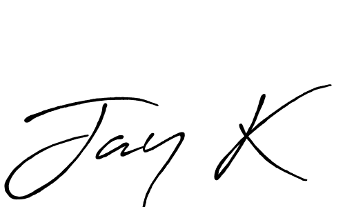 Make a beautiful signature design for name Jay K. With this signature (Antro_Vectra_Bolder) style, you can create a handwritten signature for free. Jay K signature style 7 images and pictures png