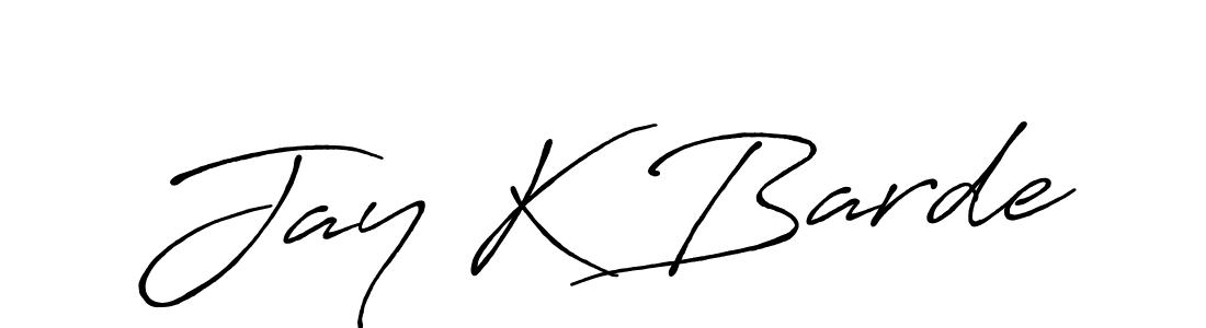 How to make Jay K Barde name signature. Use Antro_Vectra_Bolder style for creating short signs online. This is the latest handwritten sign. Jay K Barde signature style 7 images and pictures png