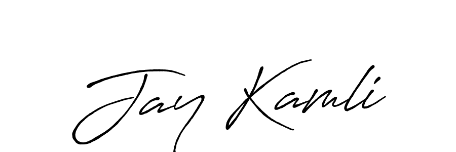 You should practise on your own different ways (Antro_Vectra_Bolder) to write your name (Jay Kamli) in signature. don't let someone else do it for you. Jay Kamli signature style 7 images and pictures png