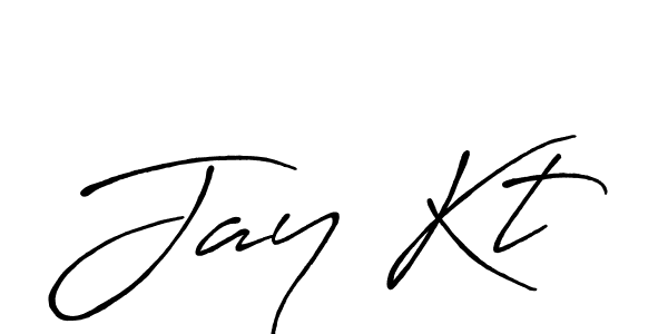 How to make Jay Kt name signature. Use Antro_Vectra_Bolder style for creating short signs online. This is the latest handwritten sign. Jay Kt signature style 7 images and pictures png