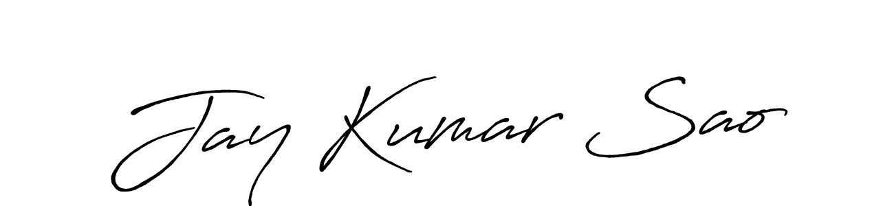 Use a signature maker to create a handwritten signature online. With this signature software, you can design (Antro_Vectra_Bolder) your own signature for name Jay Kumar Sao. Jay Kumar Sao signature style 7 images and pictures png