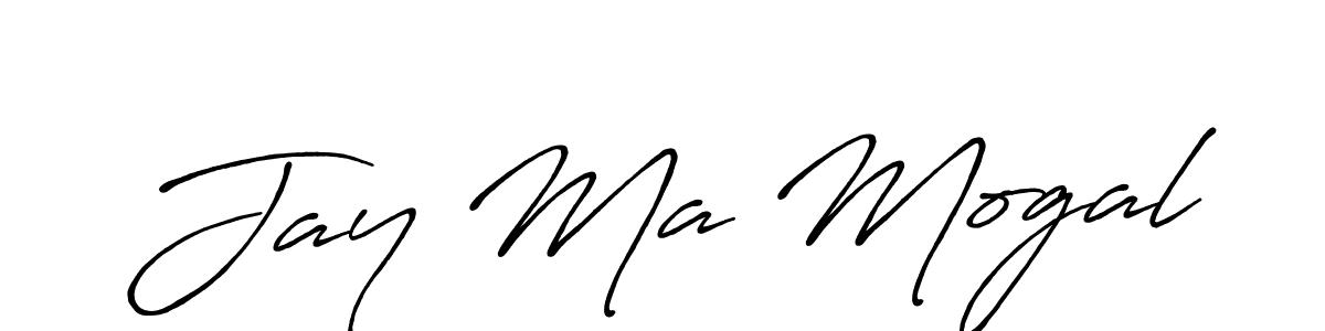 Jay Ma Mogal stylish signature style. Best Handwritten Sign (Antro_Vectra_Bolder) for my name. Handwritten Signature Collection Ideas for my name Jay Ma Mogal. Jay Ma Mogal signature style 7 images and pictures png