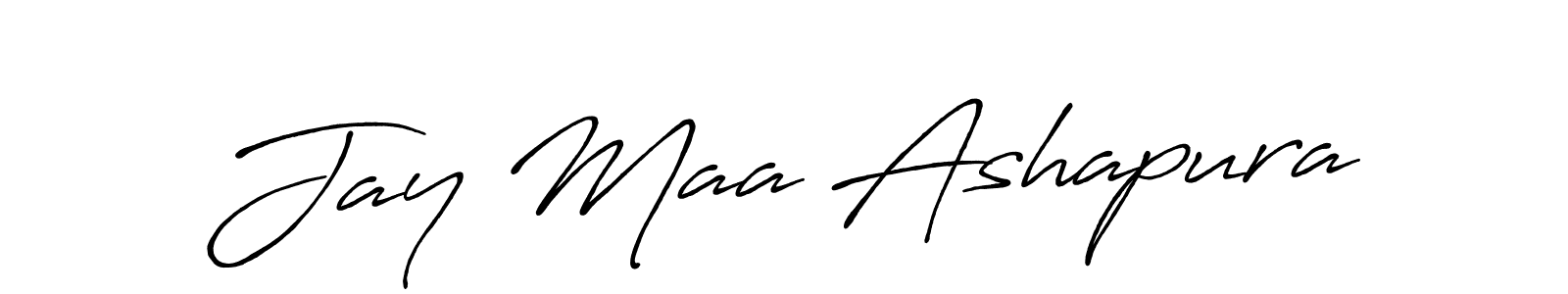 How to make Jay Maa Ashapura name signature. Use Antro_Vectra_Bolder style for creating short signs online. This is the latest handwritten sign. Jay Maa Ashapura signature style 7 images and pictures png