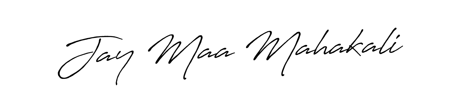 How to make Jay Maa Mahakali name signature. Use Antro_Vectra_Bolder style for creating short signs online. This is the latest handwritten sign. Jay Maa Mahakali signature style 7 images and pictures png