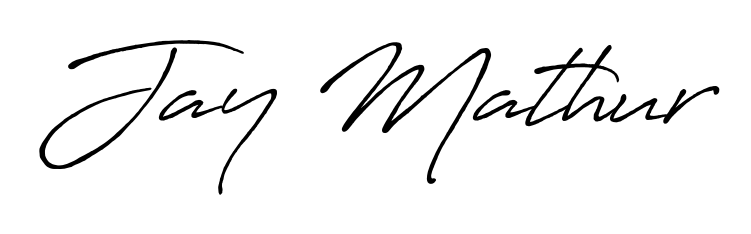 An effortless, minimalist signature concept for Jay Mathur using Antro_Vectra_Bolder design. Clean lines that look great on any document. Jay Mathur signature style 7 images and pictures png