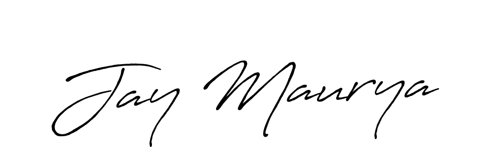 Use a signature maker to create a handwritten signature online. With this signature software, you can design (Antro_Vectra_Bolder) your own signature for name Jay Maurya. Jay Maurya signature style 7 images and pictures png