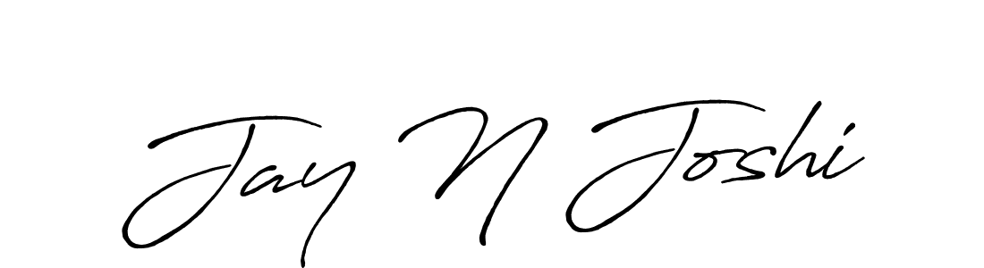 How to make Jay N Joshi name signature. Use Antro_Vectra_Bolder style for creating short signs online. This is the latest handwritten sign. Jay N Joshi signature style 7 images and pictures png