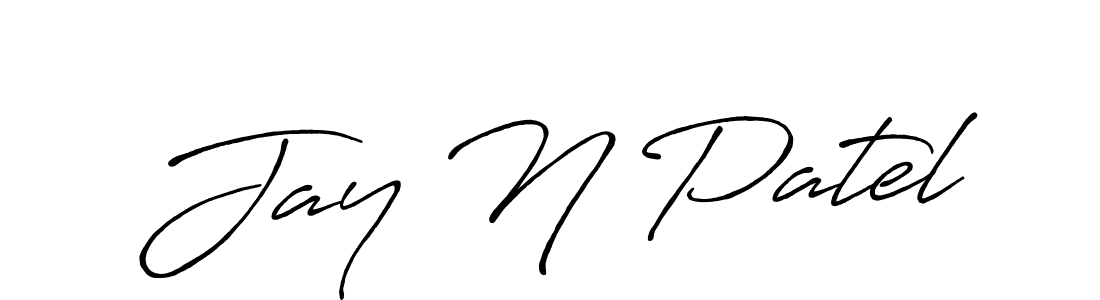 Jay N Patel stylish signature style. Best Handwritten Sign (Antro_Vectra_Bolder) for my name. Handwritten Signature Collection Ideas for my name Jay N Patel. Jay N Patel signature style 7 images and pictures png