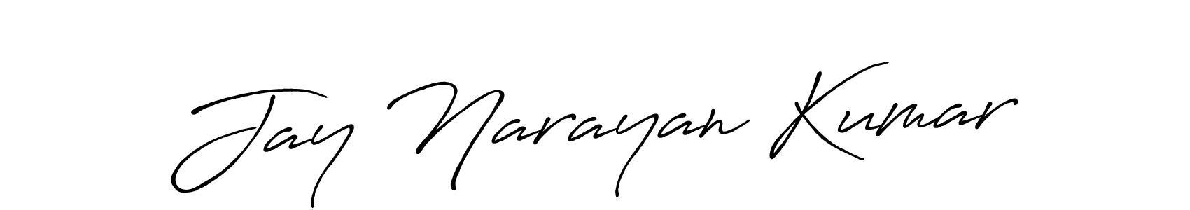 Make a beautiful signature design for name Jay Narayan Kumar. With this signature (Antro_Vectra_Bolder) style, you can create a handwritten signature for free. Jay Narayan Kumar signature style 7 images and pictures png