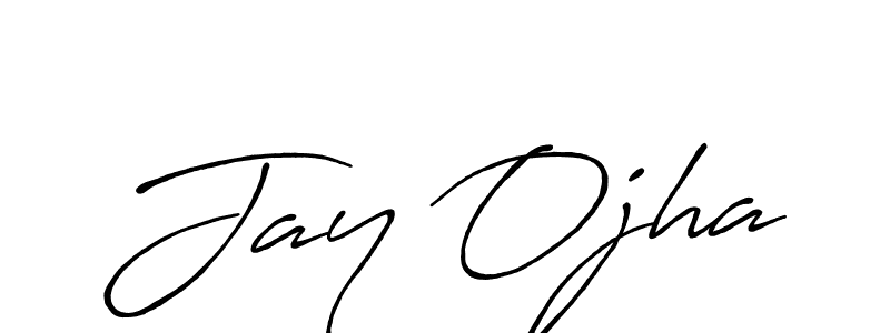 How to make Jay Ojha name signature. Use Antro_Vectra_Bolder style for creating short signs online. This is the latest handwritten sign. Jay Ojha signature style 7 images and pictures png