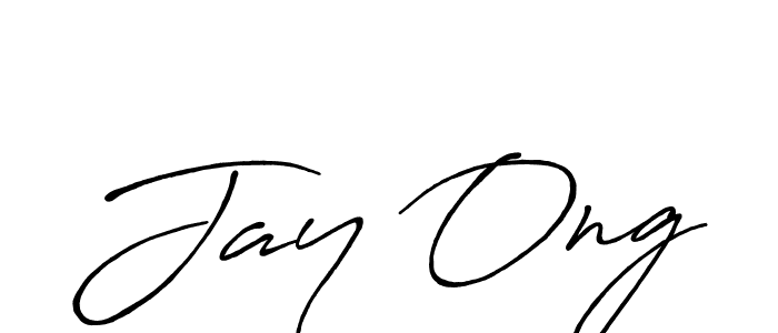 Jay Ong stylish signature style. Best Handwritten Sign (Antro_Vectra_Bolder) for my name. Handwritten Signature Collection Ideas for my name Jay Ong. Jay Ong signature style 7 images and pictures png