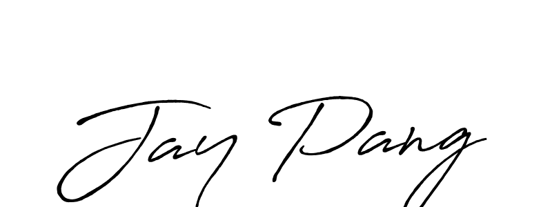 Use a signature maker to create a handwritten signature online. With this signature software, you can design (Antro_Vectra_Bolder) your own signature for name Jay Pang. Jay Pang signature style 7 images and pictures png