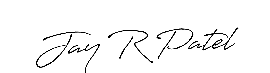 Design your own signature with our free online signature maker. With this signature software, you can create a handwritten (Antro_Vectra_Bolder) signature for name Jay R Patel. Jay R Patel signature style 7 images and pictures png