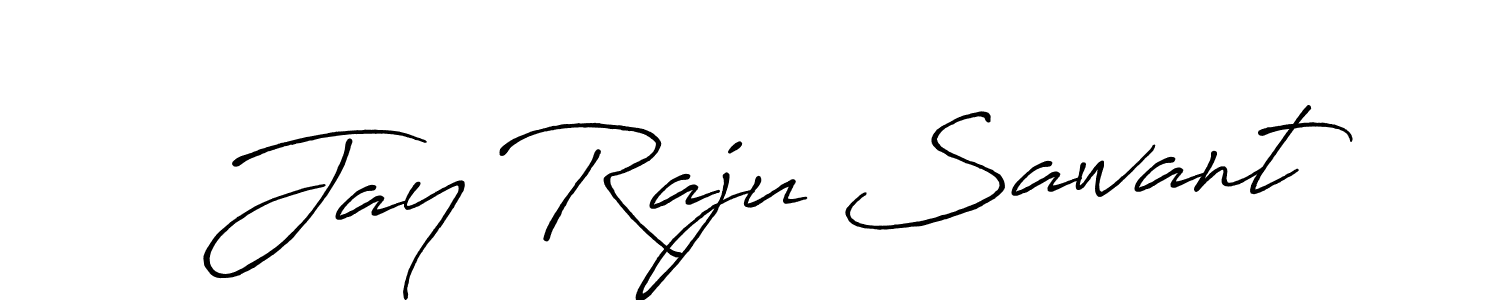 How to make Jay Raju Sawant name signature. Use Antro_Vectra_Bolder style for creating short signs online. This is the latest handwritten sign. Jay Raju Sawant signature style 7 images and pictures png