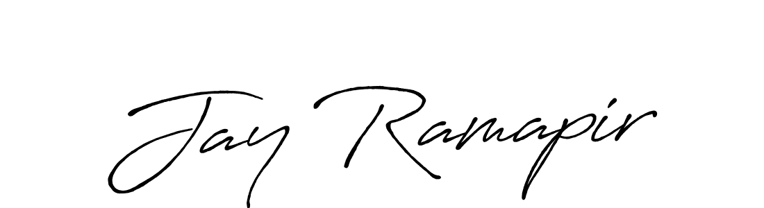Jay Ramapir stylish signature style. Best Handwritten Sign (Antro_Vectra_Bolder) for my name. Handwritten Signature Collection Ideas for my name Jay Ramapir. Jay Ramapir signature style 7 images and pictures png