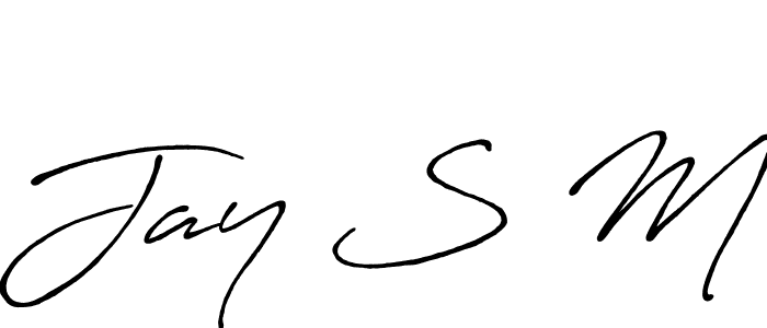 Make a beautiful signature design for name Jay S M. With this signature (Antro_Vectra_Bolder) style, you can create a handwritten signature for free. Jay S M signature style 7 images and pictures png