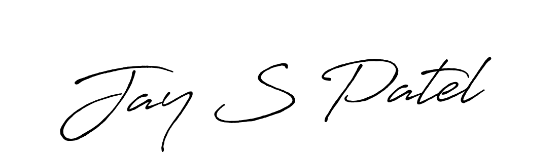 Make a beautiful signature design for name Jay S Patel. With this signature (Antro_Vectra_Bolder) style, you can create a handwritten signature for free. Jay S Patel signature style 7 images and pictures png