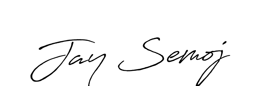Create a beautiful signature design for name Jay Semoj. With this signature (Antro_Vectra_Bolder) fonts, you can make a handwritten signature for free. Jay Semoj signature style 7 images and pictures png