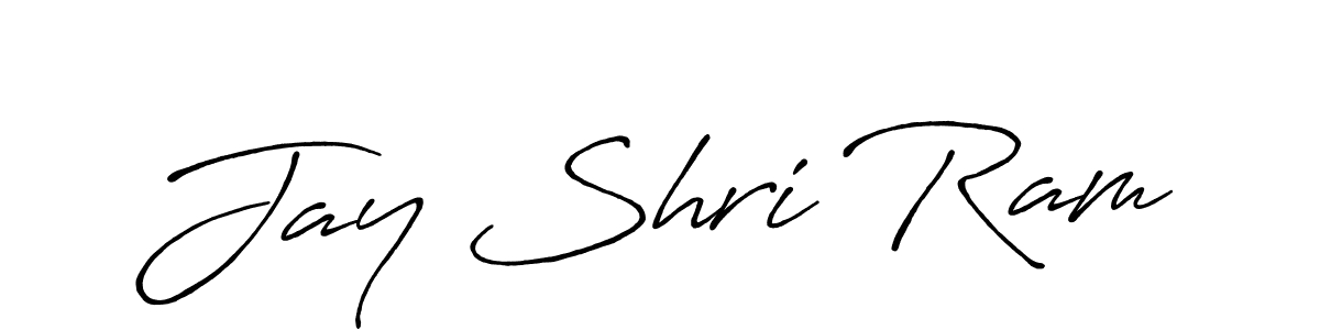 Design your own signature with our free online signature maker. With this signature software, you can create a handwritten (Antro_Vectra_Bolder) signature for name Jay Shri Ram. Jay Shri Ram signature style 7 images and pictures png