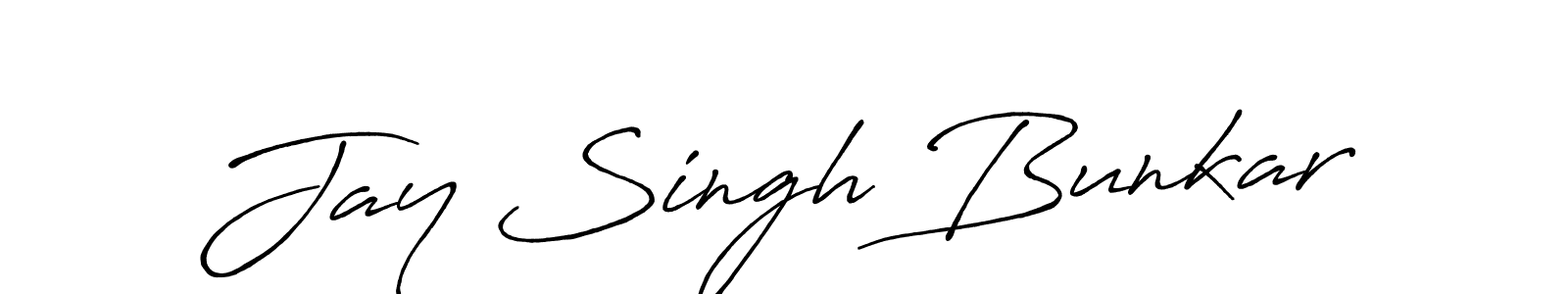 Design your own signature with our free online signature maker. With this signature software, you can create a handwritten (Antro_Vectra_Bolder) signature for name Jay Singh Bunkar. Jay Singh Bunkar signature style 7 images and pictures png