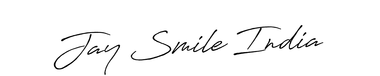 Use a signature maker to create a handwritten signature online. With this signature software, you can design (Antro_Vectra_Bolder) your own signature for name Jay Smile India. Jay Smile India signature style 7 images and pictures png