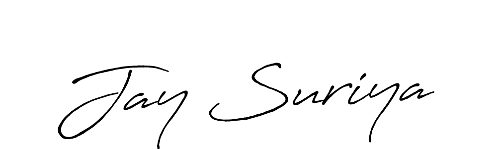 Jay Suriya stylish signature style. Best Handwritten Sign (Antro_Vectra_Bolder) for my name. Handwritten Signature Collection Ideas for my name Jay Suriya. Jay Suriya signature style 7 images and pictures png