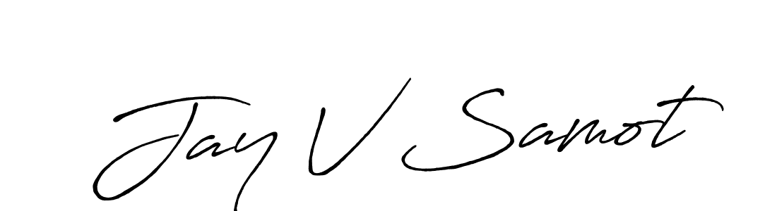 The best way (Antro_Vectra_Bolder) to make a short signature is to pick only two or three words in your name. The name Jay V Samot include a total of six letters. For converting this name. Jay V Samot signature style 7 images and pictures png