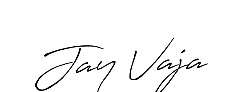 Jay Vaja stylish signature style. Best Handwritten Sign (Antro_Vectra_Bolder) for my name. Handwritten Signature Collection Ideas for my name Jay Vaja. Jay Vaja signature style 7 images and pictures png