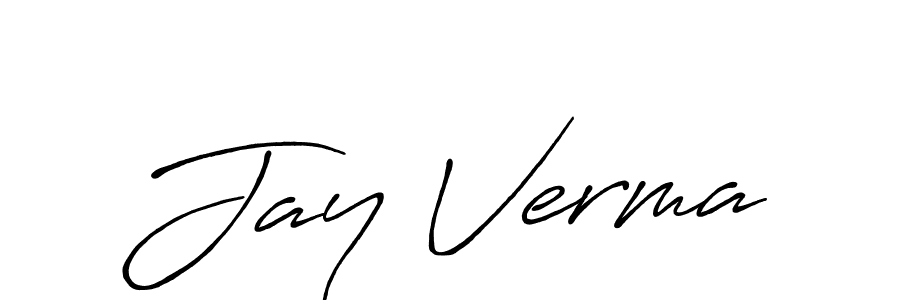 Use a signature maker to create a handwritten signature online. With this signature software, you can design (Antro_Vectra_Bolder) your own signature for name Jay Verma. Jay Verma signature style 7 images and pictures png