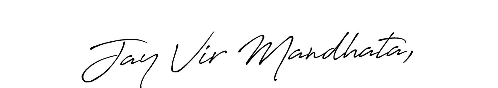 You should practise on your own different ways (Antro_Vectra_Bolder) to write your name (Jay Vir Mandhata,) in signature. don't let someone else do it for you. Jay Vir Mandhata, signature style 7 images and pictures png