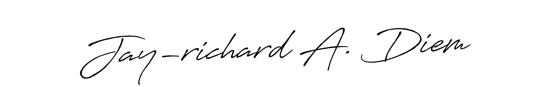 Make a beautiful signature design for name Jay-richard A. Diem. With this signature (Antro_Vectra_Bolder) style, you can create a handwritten signature for free. Jay-richard A. Diem signature style 7 images and pictures png