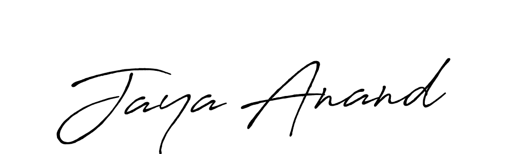 How to make Jaya Anand name signature. Use Antro_Vectra_Bolder style for creating short signs online. This is the latest handwritten sign. Jaya Anand signature style 7 images and pictures png