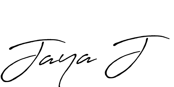 How to make Jaya J name signature. Use Antro_Vectra_Bolder style for creating short signs online. This is the latest handwritten sign. Jaya J signature style 7 images and pictures png